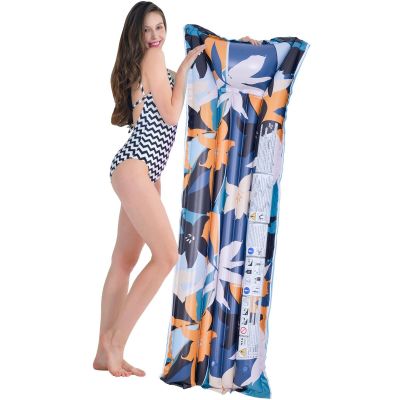 INFLATABLE MATTRESS FLOWERS 174x59x18CM 33258 BLUE