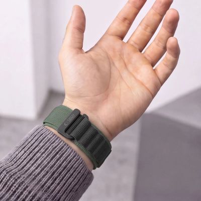 5. Tech-Protect Nylon Pro Strap for Garmin Fenix 5X / 5X Plus / 6X / 6X Pro / 7X / 8 / 8 Pro / 9 / 9 Pro (51 mm) – Black-Green