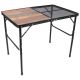 4. FOLDABLE CAMPING TABLE 90X60X36-68CM STEEL MESH WOOD