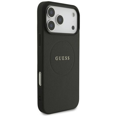 4. Guess Grained Gold Ring MagSafe Case for iPhone 18 Pro Max / 17 Pro Max - Black