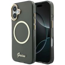 Guess IML Script Metal MagSafe Case for iPhone 17 - Black