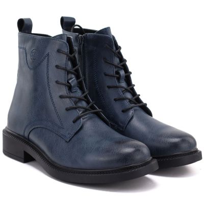 8. Blue women’s leather worker boots Sergio Leone 25172-S