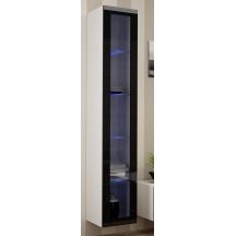 VIGO glass display cabinet '180' 180/40/30 white/black