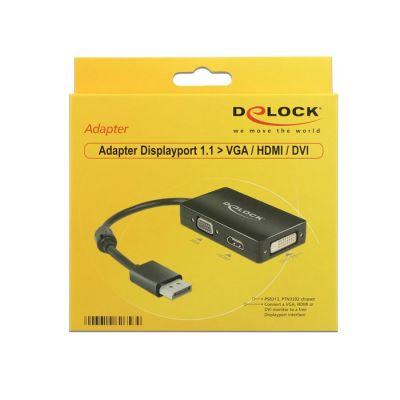 2. DeLOCK 0.16m DisplayPort/VGA+HDMI+DVI 0.16 m VGA (D-Sub)+ HDMI + DVI Black