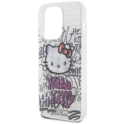 6. Hello Kitty IML Kitty On Bricks Graffiti case for iPhone 14 Pro Max - white
