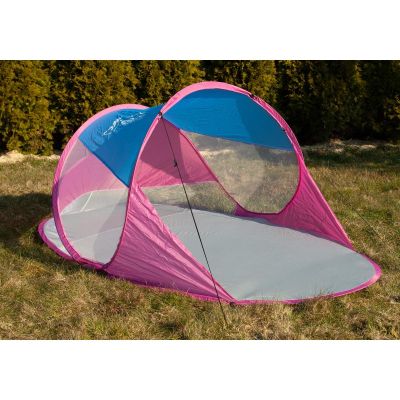 8. SELF-EXPLODING BEACH SCREEN TENT BLUE AND PINK
