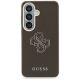 3. Guess Grained Big 4G Metal Logo Case for Samsung Galaxy S26+ - Brown