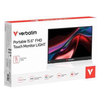 7. Verbatim Portable 15.6" FHD Touch Monitor LIGHT Portable Monitor Black 39.6 cm (15.6") LCD 1920 x 1080 px