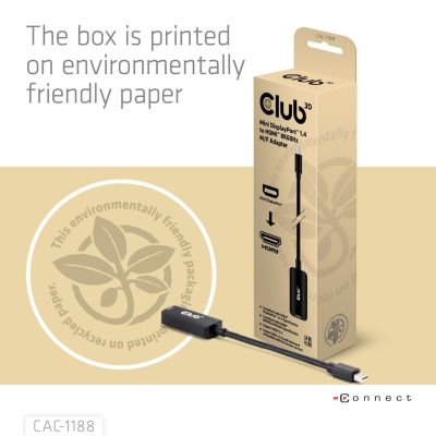 8. CLUB3D CAC-1188 Cable Adapter 0.09m Mini DisplayPort HDMI Black