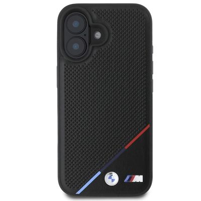 3. BMW M Perforated Tricolor Line MagSafe Case for iPhone 16 Plus - Black