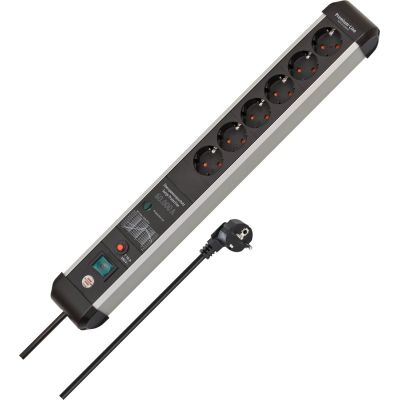 7. Brennenstuhl 1391010601 5 m power strip 6 x sockets Indoor Black, Silver