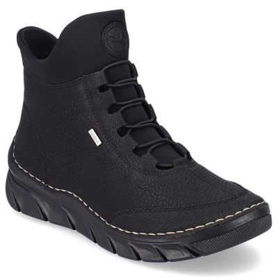 42. Women's insulated black ankle boots Rieker 55069-00