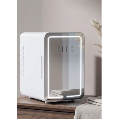 5. Mini fridge with LED makeup mirror ELLE 6L white