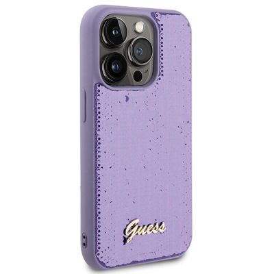 4. Guess Sequin Script Metal case for iPhone 15 Pro - purple