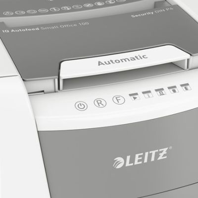 4. Leitz IQ AutoFeed 100 Shredder, P4, 100 sheets, 34 l bin