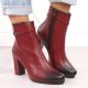 11. Women’s Red Insulated Block-Heel Ankle Boots M.Daszyński AF125-22