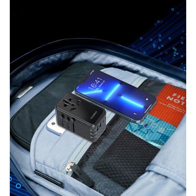 4. Choetech PD6028 EU / US / AUS / UK travel adapter 2x USB-C 2x USB-A 100W - black