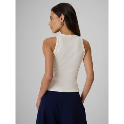 2. Women's slim ribbed knit top 4F 4FRSS26TSLEF338-12S