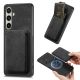 Samsung Galaxy A56 5G Faux Leather Case with Detachable Card Holder, MagSafe Compatible - Black