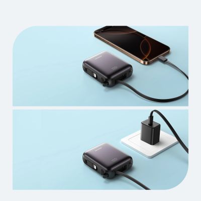 10. Joyroom JR-PBF27 10000mAh 22.5W Powerbank with Built-in USB-C and Lightning Cables - Black