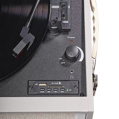 3. Retro Record Player with FM Radio, Bluetooth and USB Denver