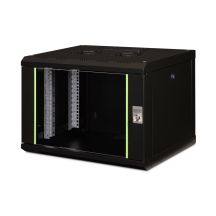 Digitus Unique 19" 7U wall-mounted network cabinet, 600x450, glass door, black, undivided, assembled, 100kg