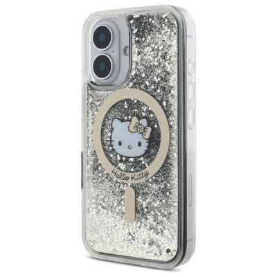 2. Hello Kitty Liquid Glitter Fever MagSafe iPhone 16 Case - Gold