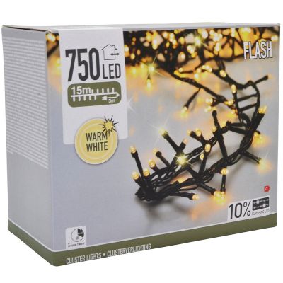 14. CHRISTMAS LIGHTS LIGHT CHAIN 750 LED FLASH WARM WHITE