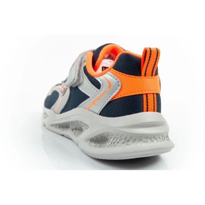 5. Skechers Glow Strider LED Children's Sports Shoes for Boys Silver