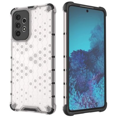 17. Honeycomb case armored cover with a gel frame for Samsung Galaxy A73 blue