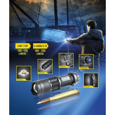 10. EVERACTIVE LED HAND LAMP "BULLET" CREE XP-E2 FL180