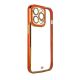 Fashion Case for iPhone 12 Gold Frame Gel Cover Red