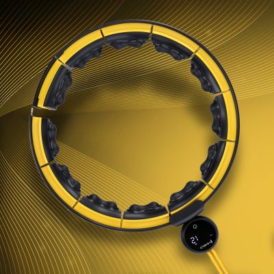 19. HHM21 HULA HOP BLACK/YELLOW WITH MAGNETS, TPE PROTECTION AND WEIGHT + HMS COUNTER