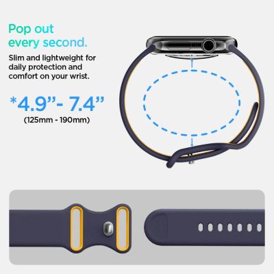9. Spigen Nano Pop Strap for Apple Watch 40/41/42 mm - Navy Blue/Orange