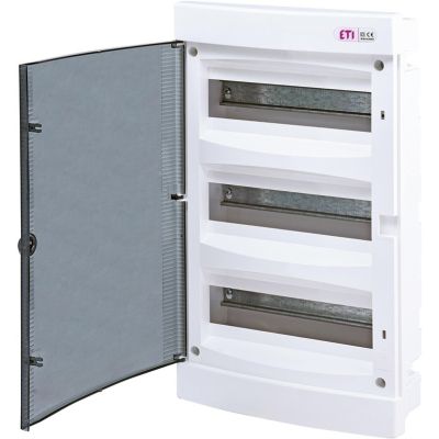 Plastic switchboard PT 36M 3x 12M N+PE IP40 IK07 460x273x68 smoke door white