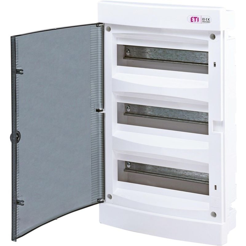 Plastic switchboard PT 36M 3x 12M N+PE IP40 IK07 460x273x68 smoke door white