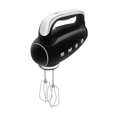 Smeg HMF01BLEU hand mixer in a retro 1950s style.