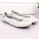 6. Rieker W RKR649 comfortable leather openwork shoes, white