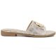 2. Women's gold leather flip-flops S.Barski KV61-6034