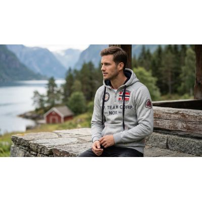 7. Geographical Norway GOPTAINE MEN 100 EO BS2 Men’s Sweatshirt (WT1885H/GN-LIGHT GREY)