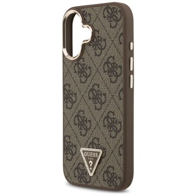 6. Guess 4G Triangle Logo MagSafe Case for iPhone 17 - Brown and Gold