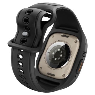 4. Spigen Liquid Air Pro Case Strap + 9H Tempered Glass for Apple Watch Ultra 49mm - Black