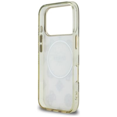 7. Guess IML Peony Dot MagSafe Case for iPhone 17 Pro - Beige