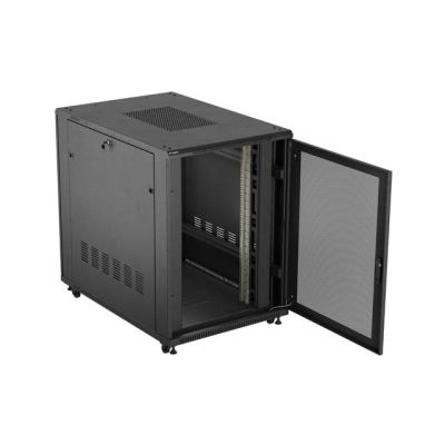 7. 19" 22U 800x1200 black Lanberg floor-standing rack cabinet with perforated doors (flat pack)