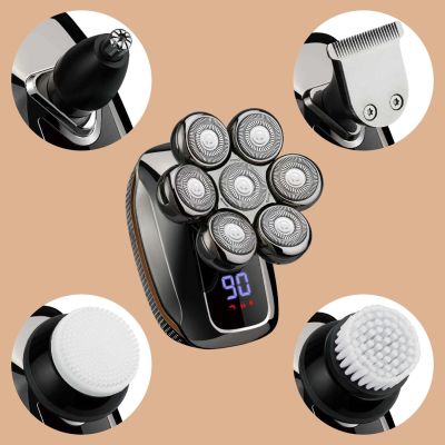 2. ELDOM G61 5W 7-BLADE SHAVING RAZOR, 60 MIN. RUN TIME + TRIMMER + HAIRDRYER ATTACHMENTS IPX6