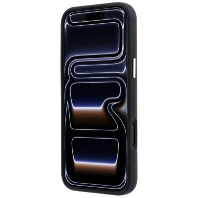 5. Karl Lagerfeld Grained Elongated Logo MagSafe case for iPhone 17 Pro Max / 18 Pro Max - burgundy