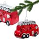 Glass Christmas Bauble in the Shape of a Fire Truck SASKA GIFT & DECOR
