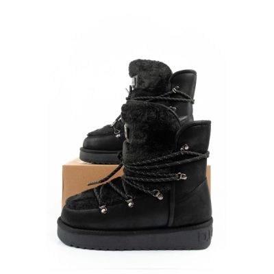 10. D.Franklin women's winter snow boots, fashionable fur lining, black