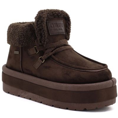 5. Waterproof women's snow boots with platform, brown Big Star UU274214
