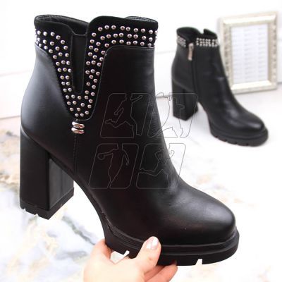 6. Insulated high-heeled ankle boots with rivets, Filippo W PAW495, black